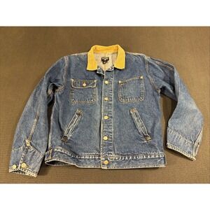 Vtg POLO RALPH LAUREN Trucker Ranch RL Blue Jeans Denim Jacket L Large
